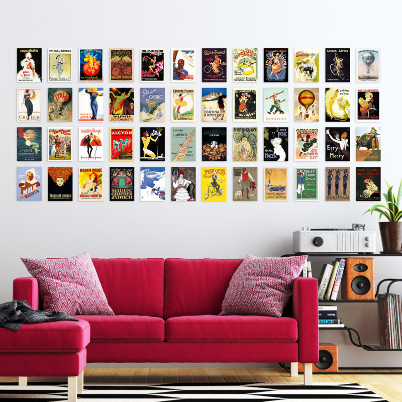 Art Deco Vintage Advert Posters Aesthetic - 50 Piece No Frame Print