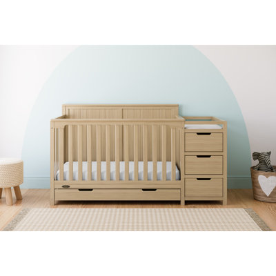 Lit de bébé convertible et table à langer avec rangement Hadley 5-en-1