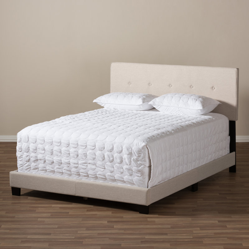 Channie Upholstered Standard Bed, Light Beige, King
