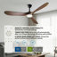 Ventilateur de plafond 60 "DC avec lumière DEL - 3 couleurs, télécommande, réversible, intérieur / extérieur