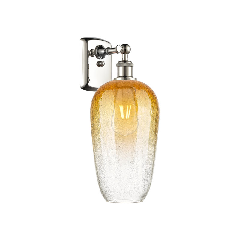 Kazmierski Steel Armed Sconce, Transparent / nickel poli