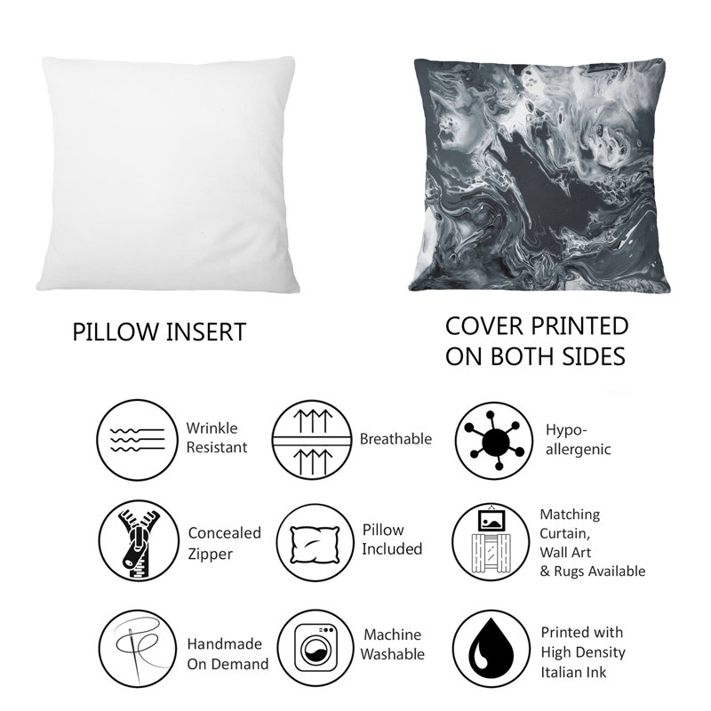 Coussin noir et blanc Creative