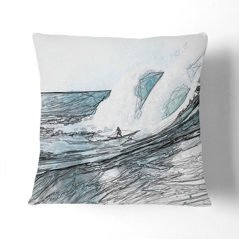Surfs up Cushion with Filling, 55cm H x 55cm W x 20cm D