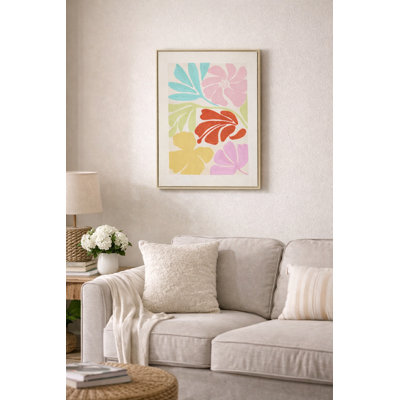 Peinture feuillue avec broderie