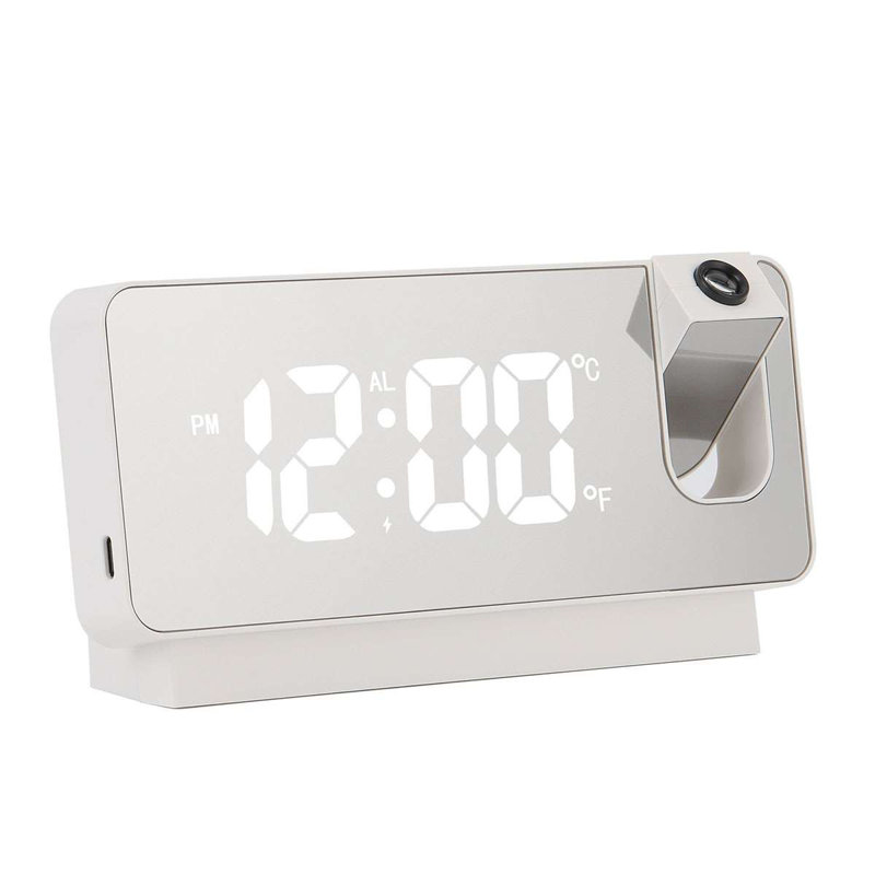 Dugal Electric Tabletop Clock with Alarm, White