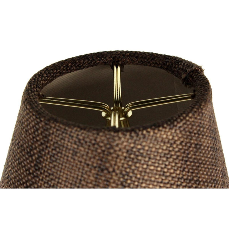 abat-jour en tissu de toile de jute empire à candélabre H 4 po x l 5 po, Chocolat