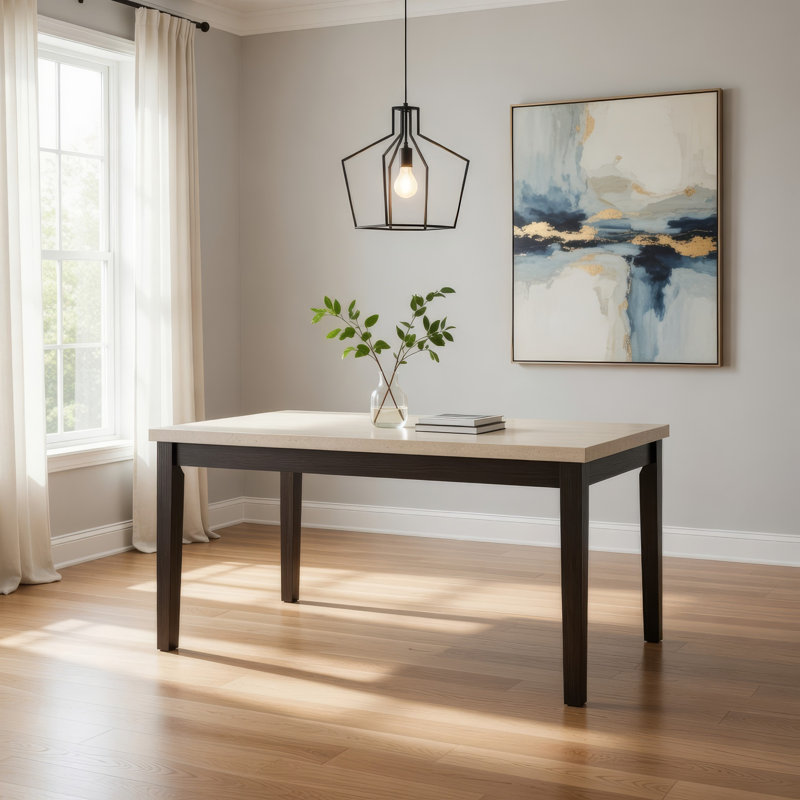 Corydon DINING TABLE, White, Brown