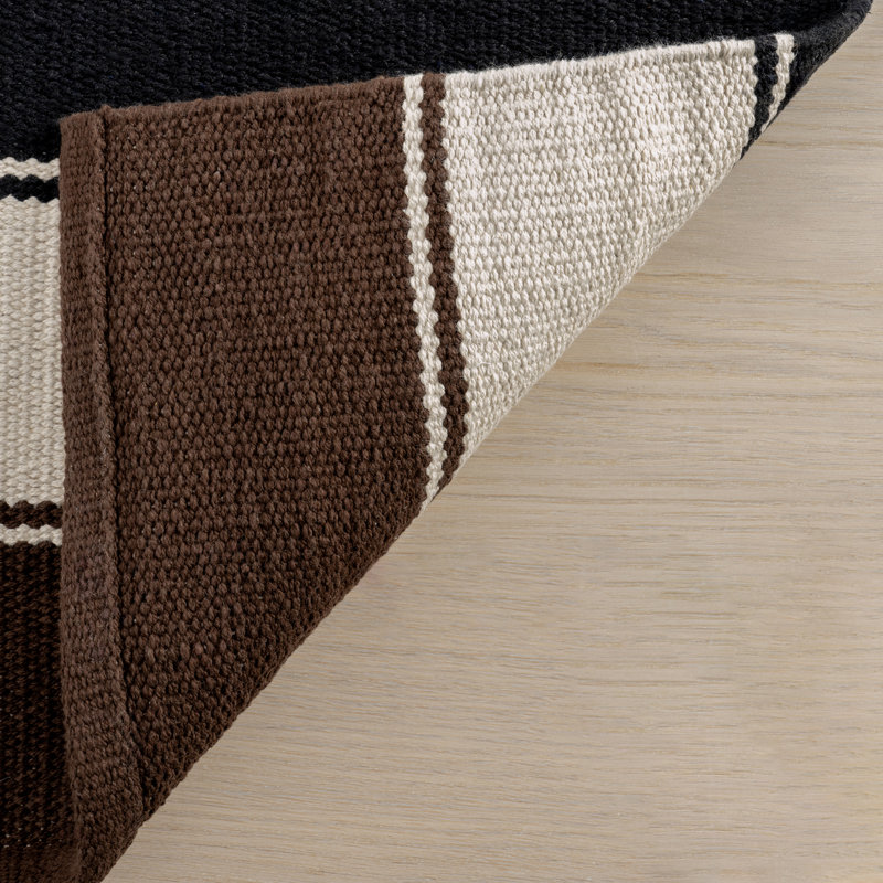 Quest Multicolor Striped Cotton 3' x 5' Area Rug