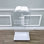 Assembled Clear Acrylic Podium23x16x46.3" Christian White Cross With Engineered Wood (MDF) Base And 2" Casters 102702+1803CROSS--Assembled Podium