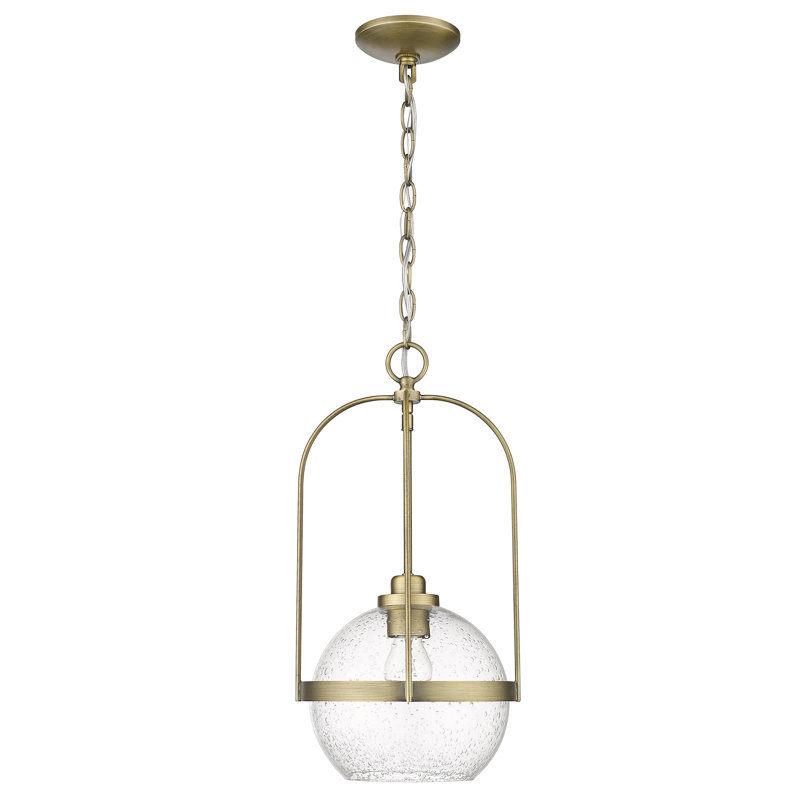 Luminaire suspendu 1 lumière, Laiton antique