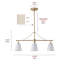 Luminaire suspendu réglable en fer blanc à 3 lampes avec couvercle en tissu