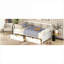 Lit de jour simple en bois massif blanc plateforme simple, pièce moderne multifonctionnelle pour dormir et se détendre dans le salon-129384065-129384067