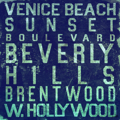 « Beverly Hills »-impression d’art textuel sur toile