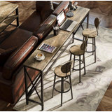 Console Table with Power Outlet, Narrow Sofa Table, Farmhouse Table Behind Sofa Couch