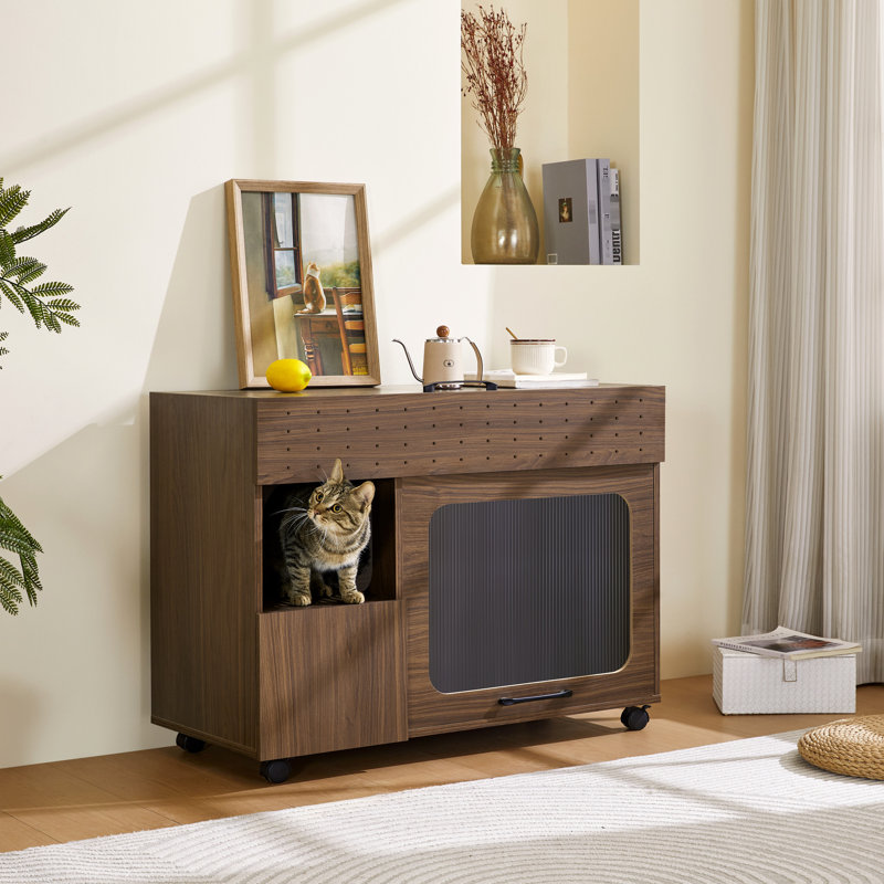 Litière en noyer de style mobilier et contenant bien pensé pratique