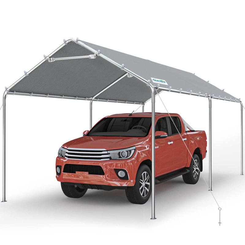 Abri pour voiture avec abri pour voiture 10 pi x 20 pi Quictent, Gris