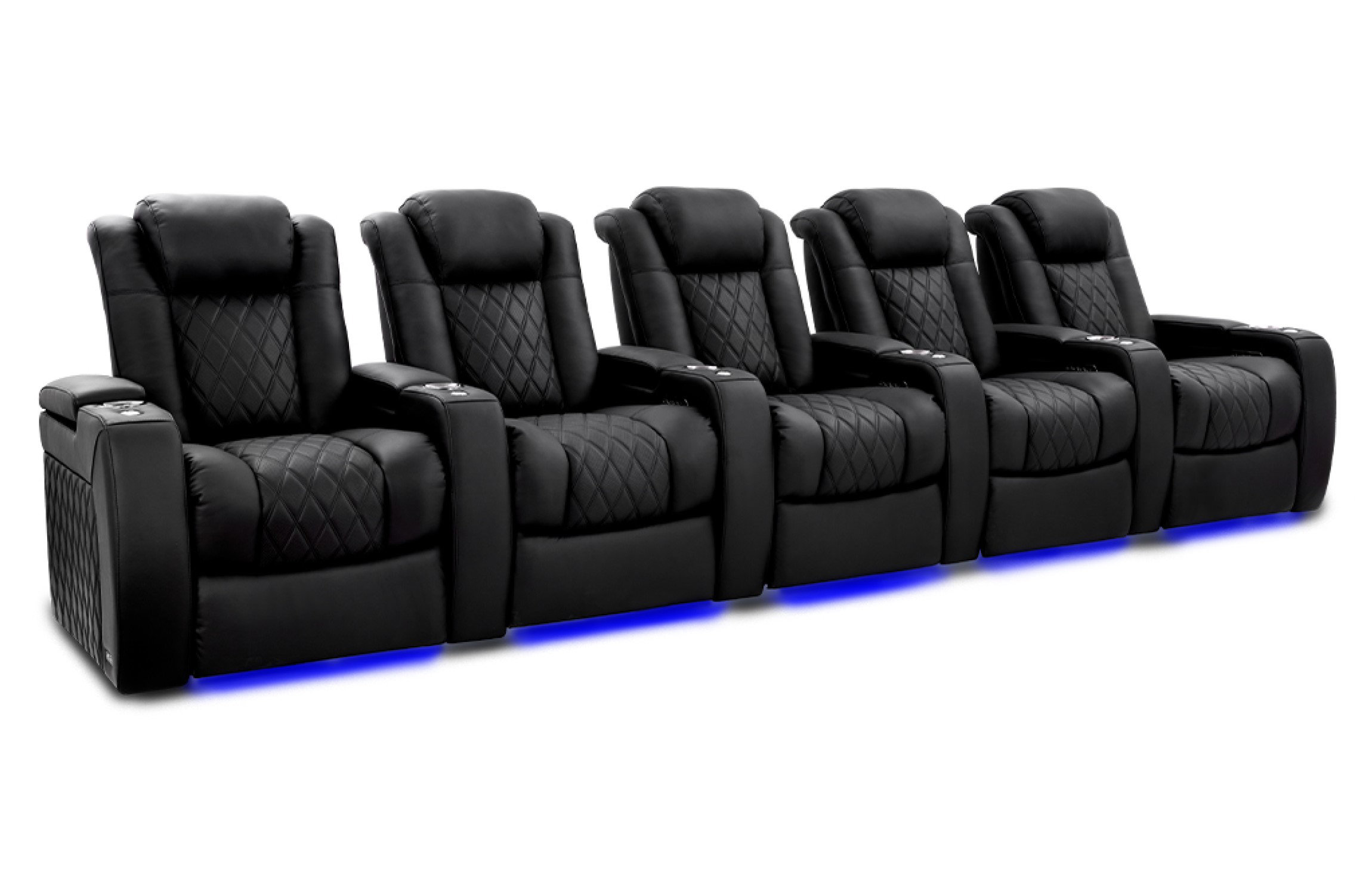 Valencia Theater Seating 161'' Wide Genuine Leather Home Theater ...