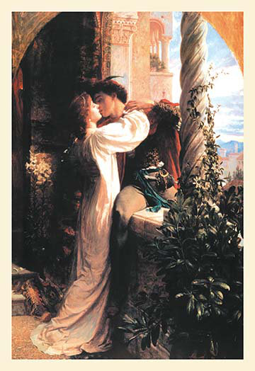 «Romeo and Juliet» par Sir Frank Dicksee, reproduction d'art, H 30 po x l 20 po