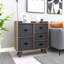 Armoire de rangement pour commode avec 5 tiroirs en tissu à tirage facile, cadre en panneau de fibres à densité moyenne robuste et rangement pour garde-robe en bois, unité d'organisation pour les maisons, les bureaux et les dortoirs