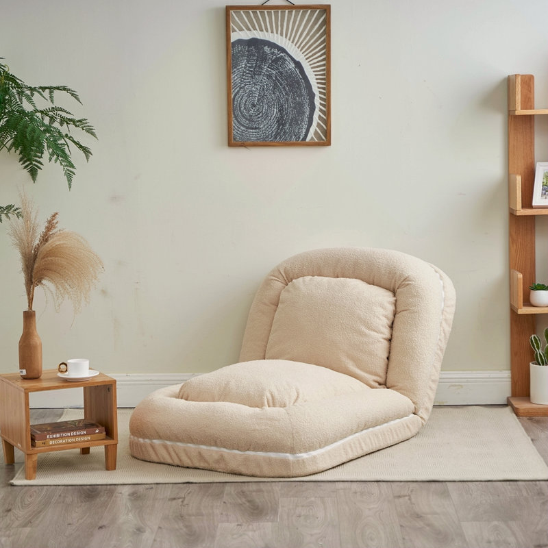 Triple Fold Down Sofa Bed, Beige Fabric