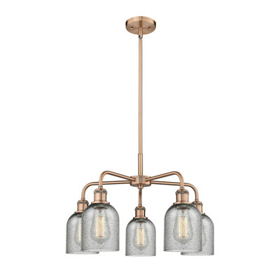 Matewan 5 - Light Steel Dimmable Bell Chandelier