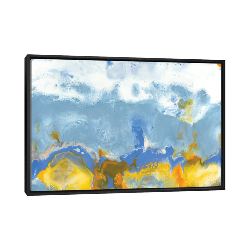 « sun up i », impression sur toile, H 18 po x l 26 po x P 1,5 po, Toile avec cadre noir, Pas de tapis