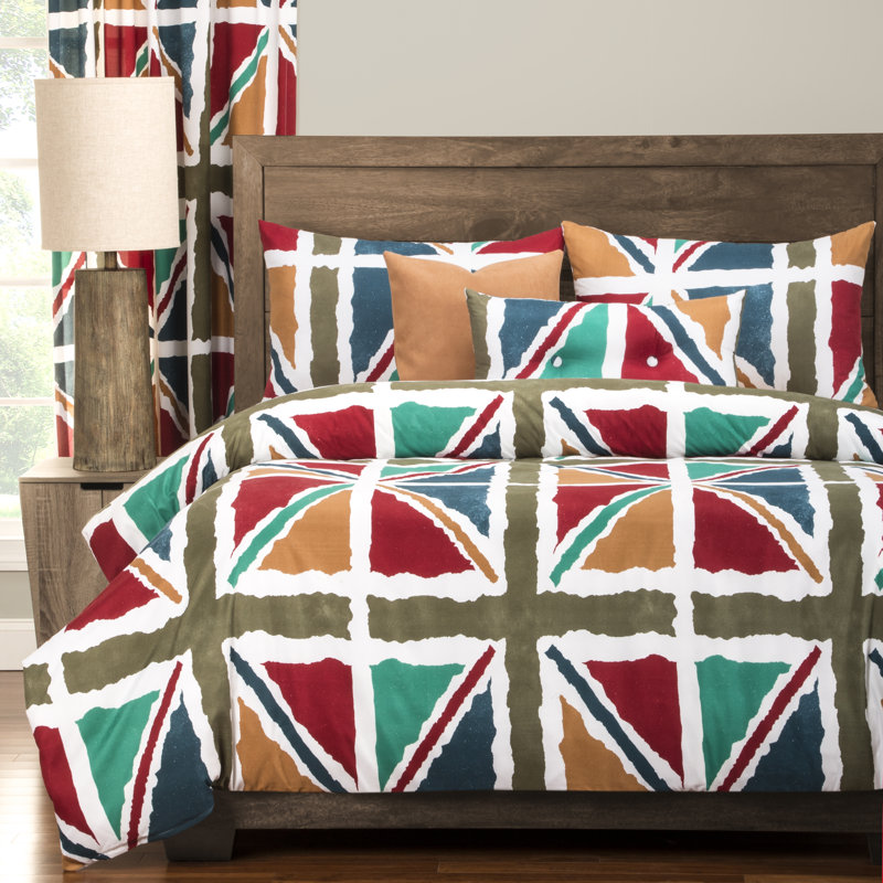Windsor Polyester Geometric Shapes Duvet Cover, King