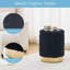 Repose-pieds rond en velours avec rangement-970583787