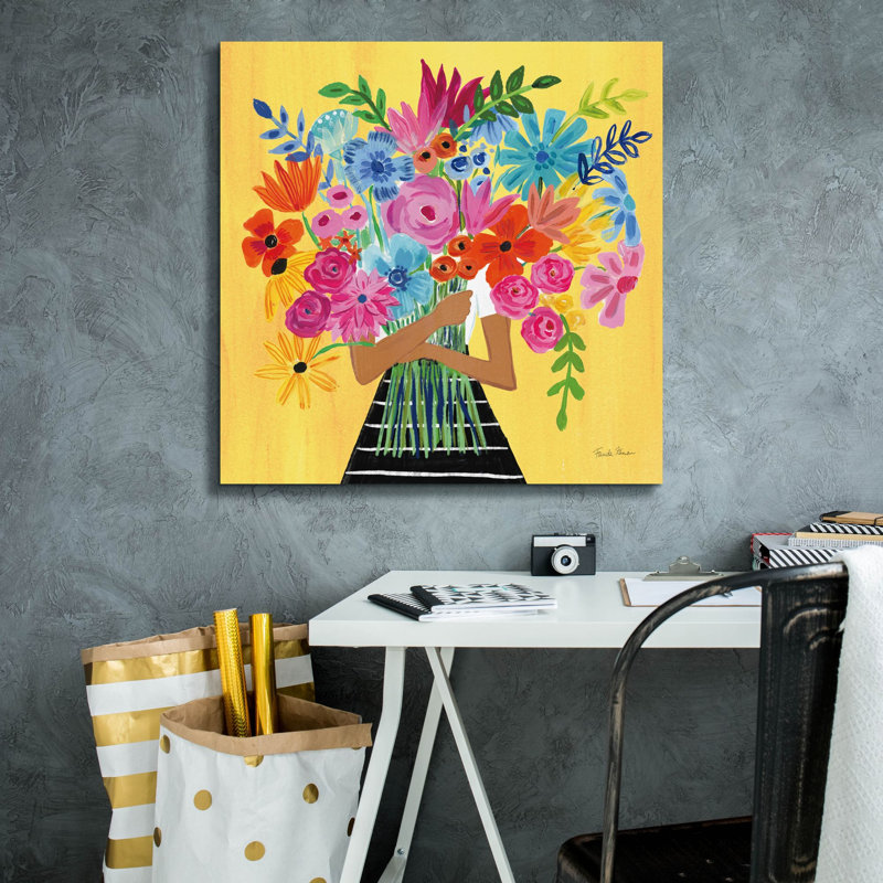 «A Bunch Of Flowers 3» par Farida Zaman, art mural sur toile, H 26 po x l 26 po