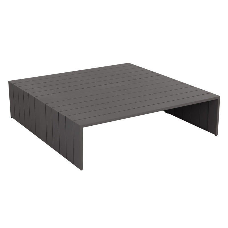 Warm Gray Rectangular Aluminum Outdoor Coffee Table