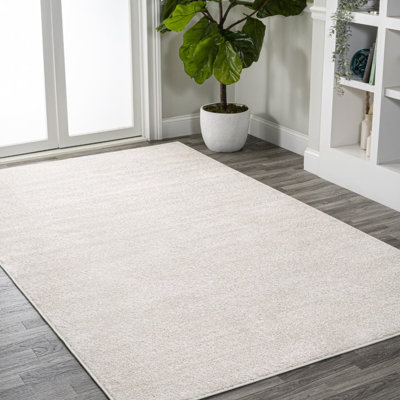 Asala Solid Low-Pile Beige Rug