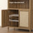 84.25''H Rattan Arched Bookcase With Adjustable Shelf-1156656785