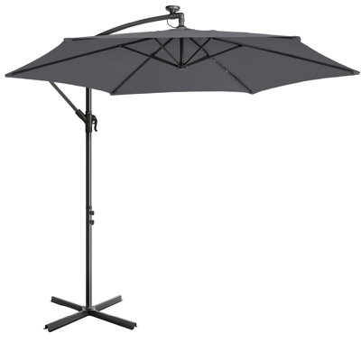 120 " W Round Collapsible Cantilever Umbrella with Crank Lift
