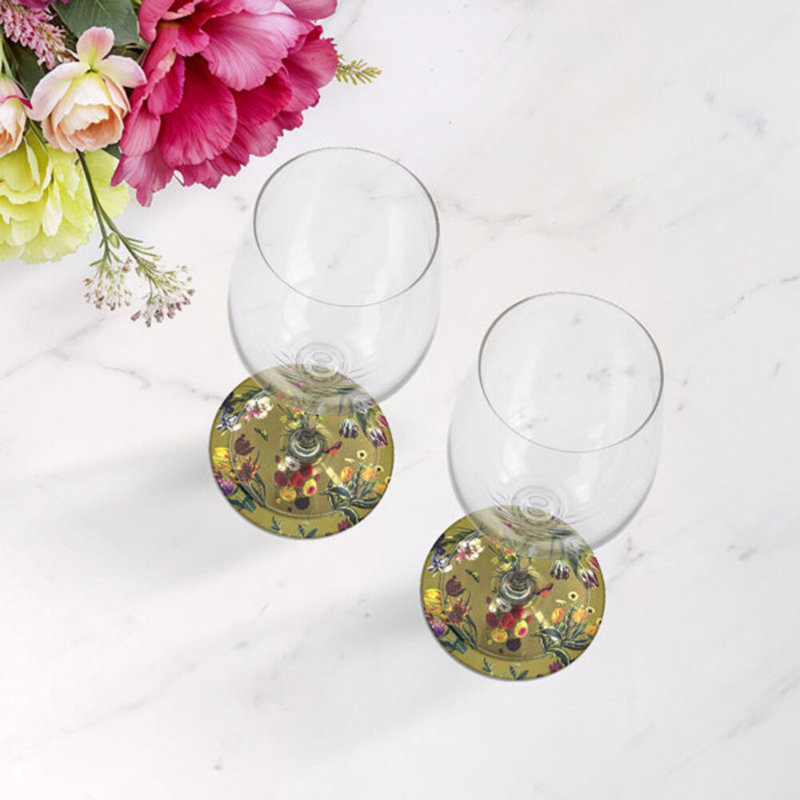Sous-verres ronds en cuir Flora Fauna, Acide