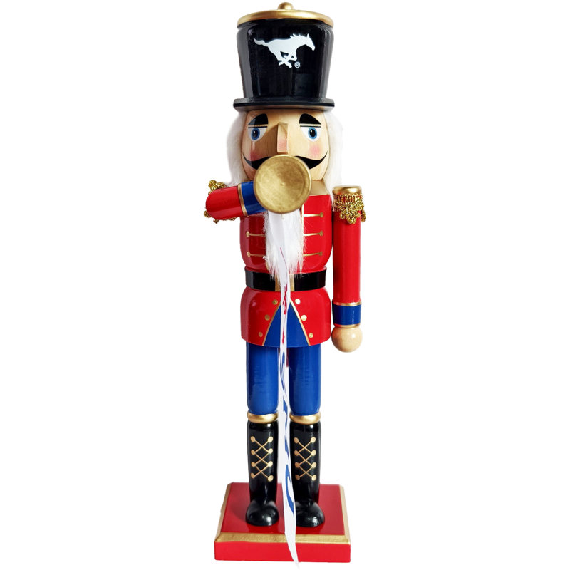 NCAA 14" College Spirit Bugler Nutcracker, SMU Mustangs