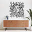 Art mural abstrait avec visage, cheveux et vignes - ACM-292860595-292860584