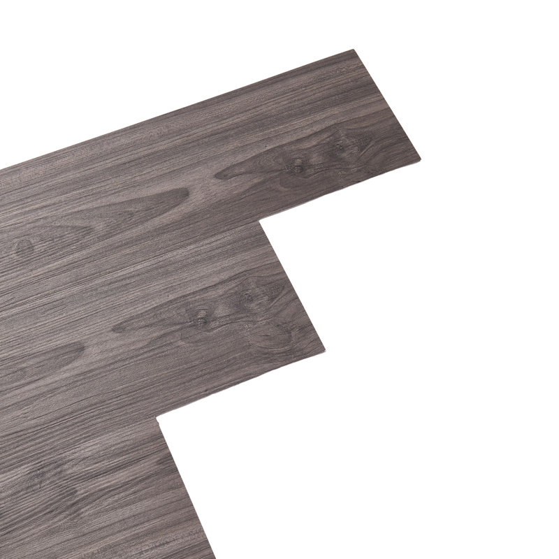 36pc Self-adhesive Wood Grain PVC Floor Tiles, Dark Grey