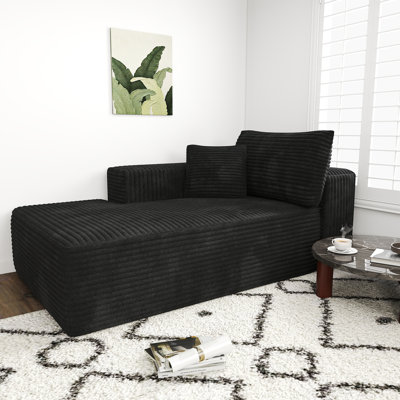 Boneless Cloudy Chaise, No Assembly Required, Modern Upholstered Corduroy Chaise With Deep Seat For Living Room Bedroom