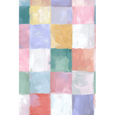 Papier peint à carreaux, pastel, décoration murale abstraite