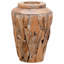  Vase décoratif en bois de teck massif naturel 15,7 x 23,6 po