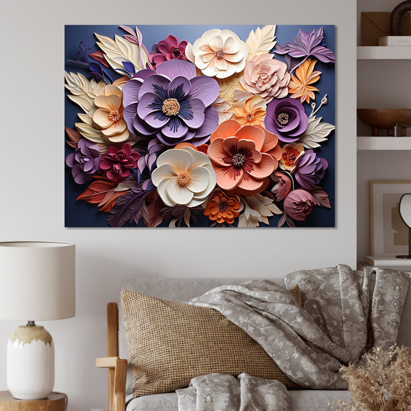 «Mauve et pêche», reproduction d'art sur toile, Toile tendue, H 24 po x l 32 po x P 1 po
