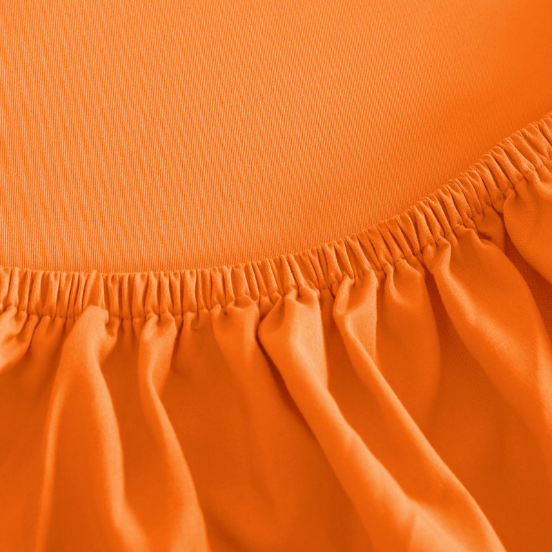 Fitted Bed Sheet Only, 1800 Brushed Microfiber Deep Pocket Fitted Sheet - NTBAY, Orange, Twin Fitted Sheet