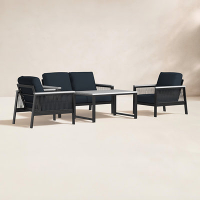 Townsend 4 - Piece Sofa Seating Group with Sunbrella Cushions
