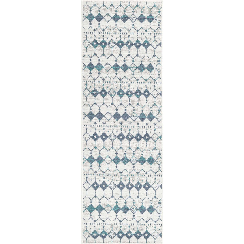 Geometric Indoor / Outdoor Rug, Runner 2' x 6'
