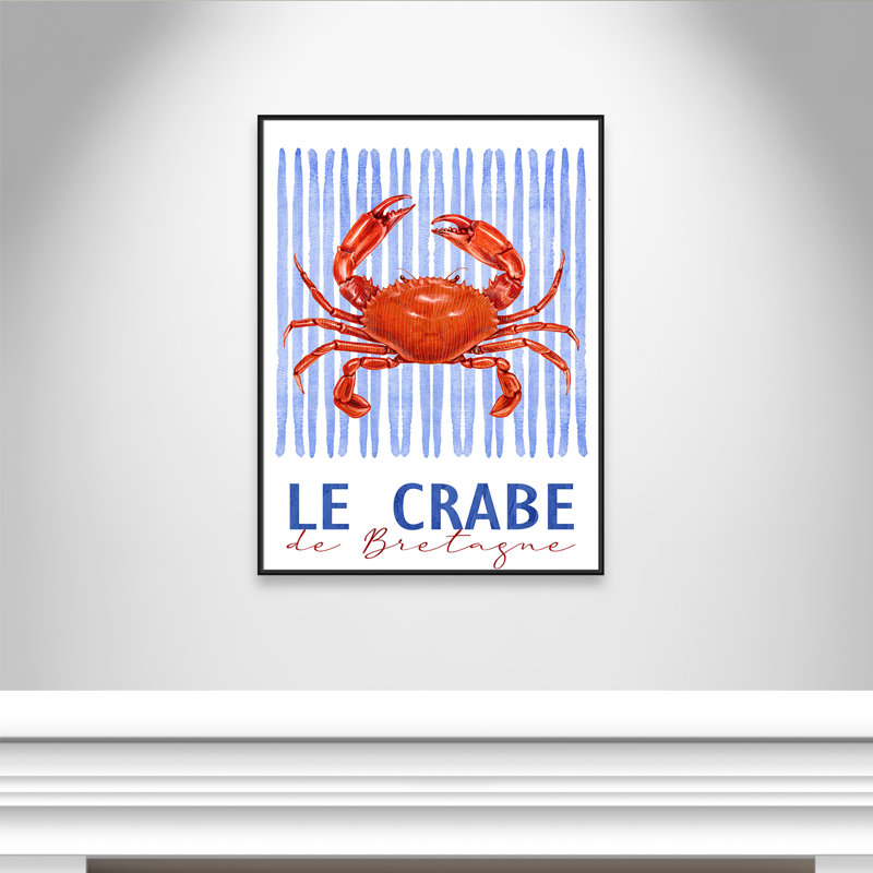 Le Crabe - reproduction carrée par Kimberly Allen, 37.5' W x 49.5' H, Cadre flottant noir