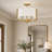 Naida 3-Light Semi-Flush Mount Ceiling Light with Fabric Shade and Gold Finish