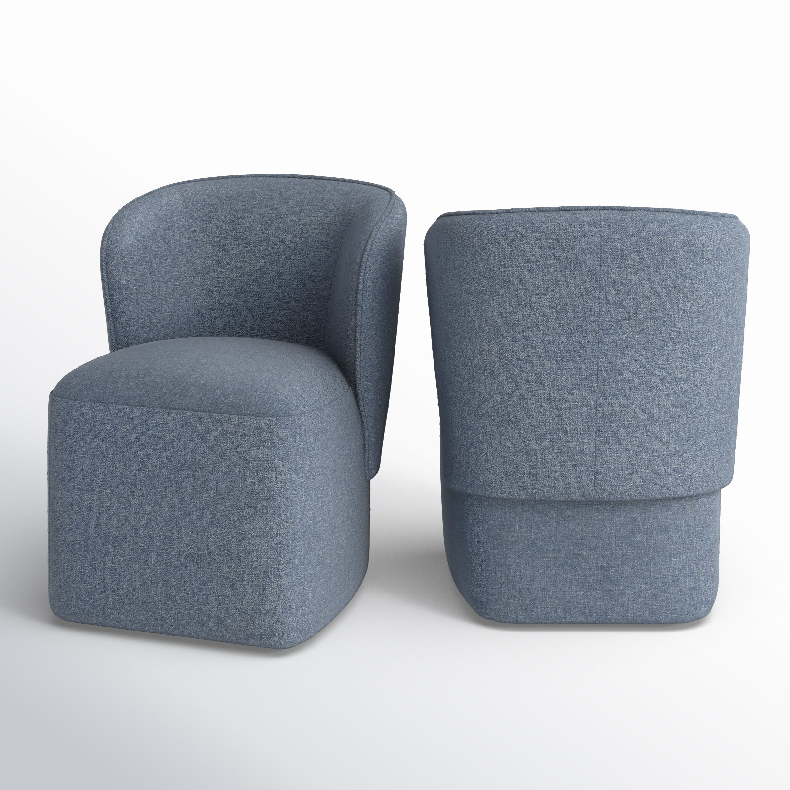 Niha Swivel Dining Chair, Nathan Capri Blue Tweed