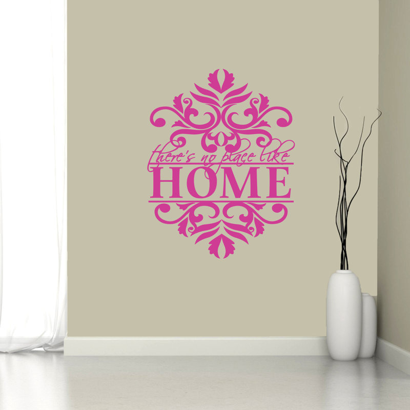 Décalcomanie murale «no place like home, Rose vif