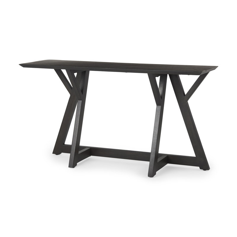 Console 54 "à tréteaux en bois massif brun