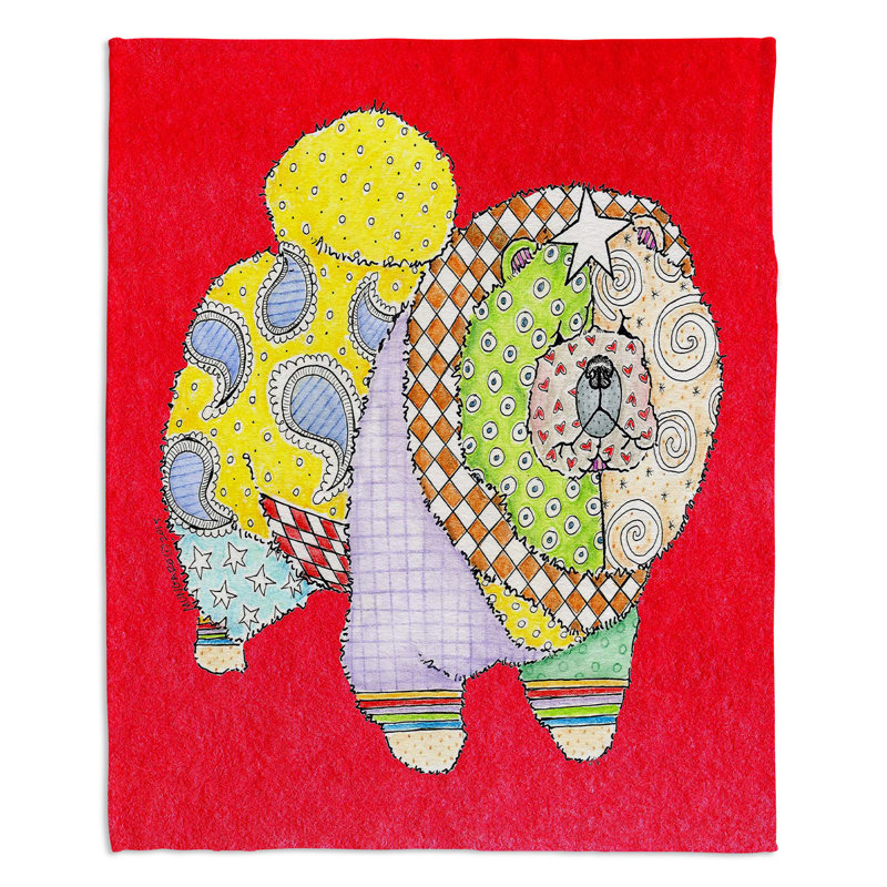  Couverture pour chien Schnauzer, 51 po x 60 po, Rouge, Chow